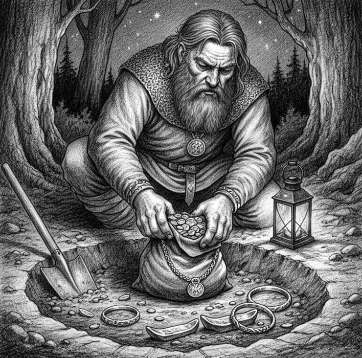 Viking Age trader burying a silver hoard